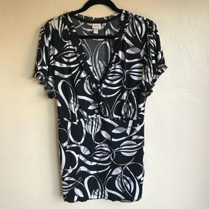 Venezia B&W Abstract Print Blouse
